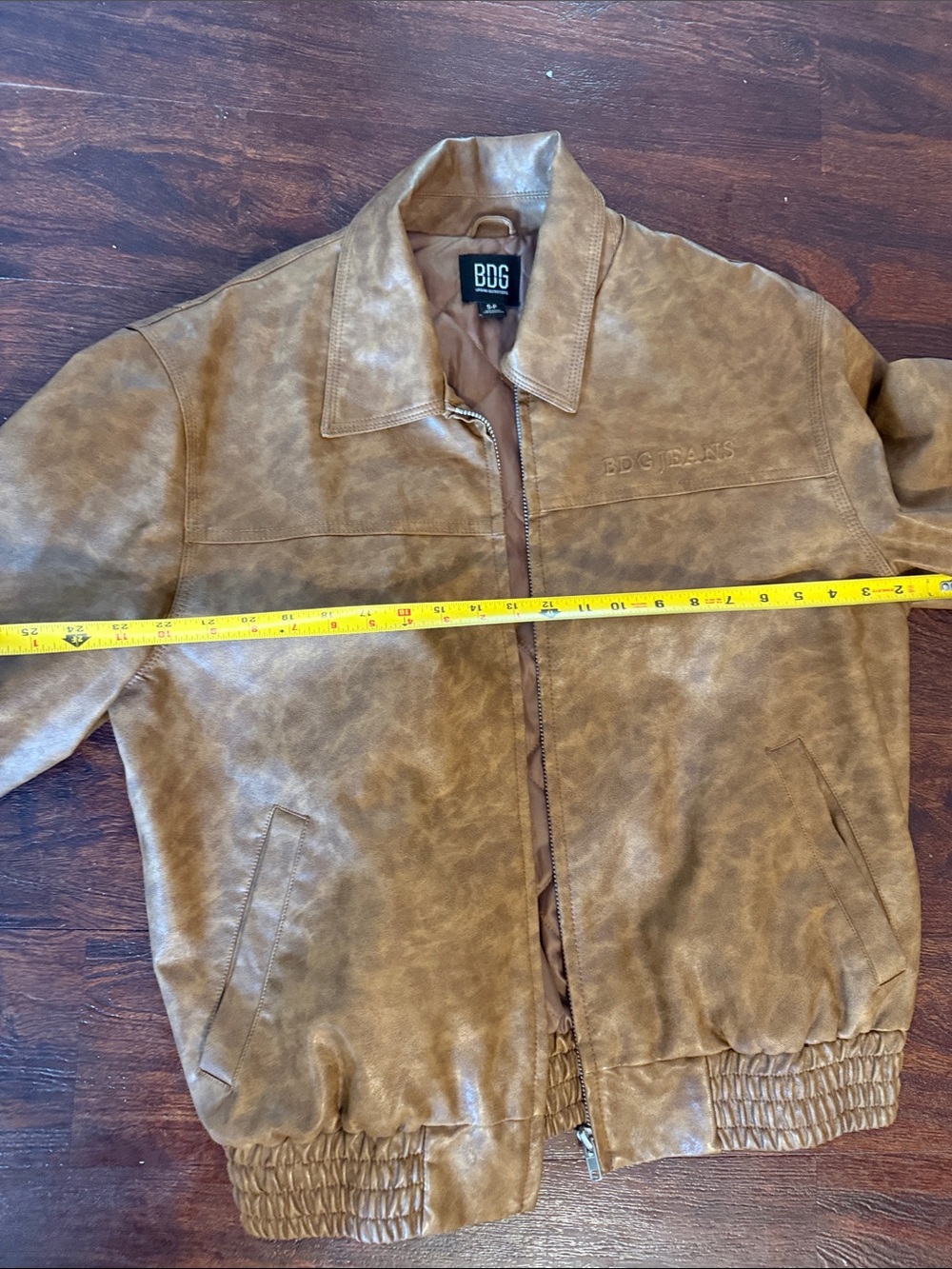 BDG Brown Faux-Leather Bomber Jacket - Picture 6 of 8